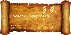 Zavaczky Gabriella névjegykártya